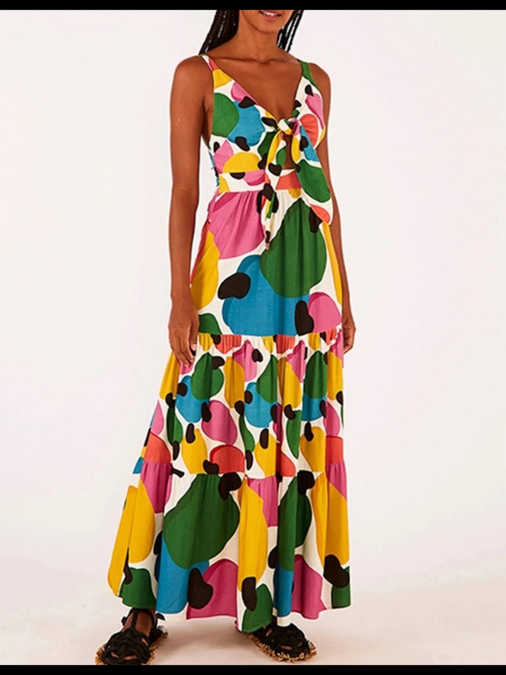 Farm Rio Tie-Front Maxi Dress